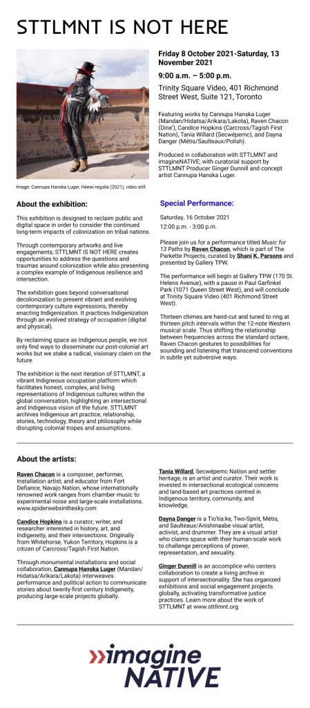 A web template for an exhibition listing, with black text against a white background and an image of a person dressed in traditional costume.