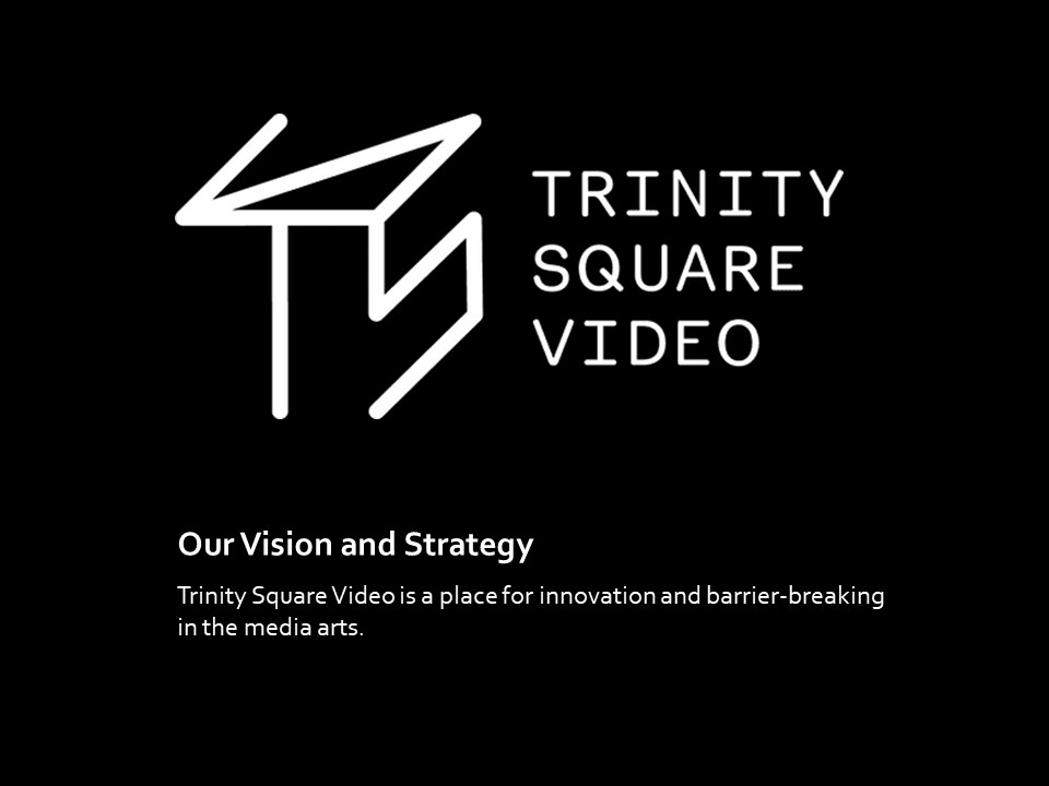 A black document with white text and the Trinity Square Video brand logo. 